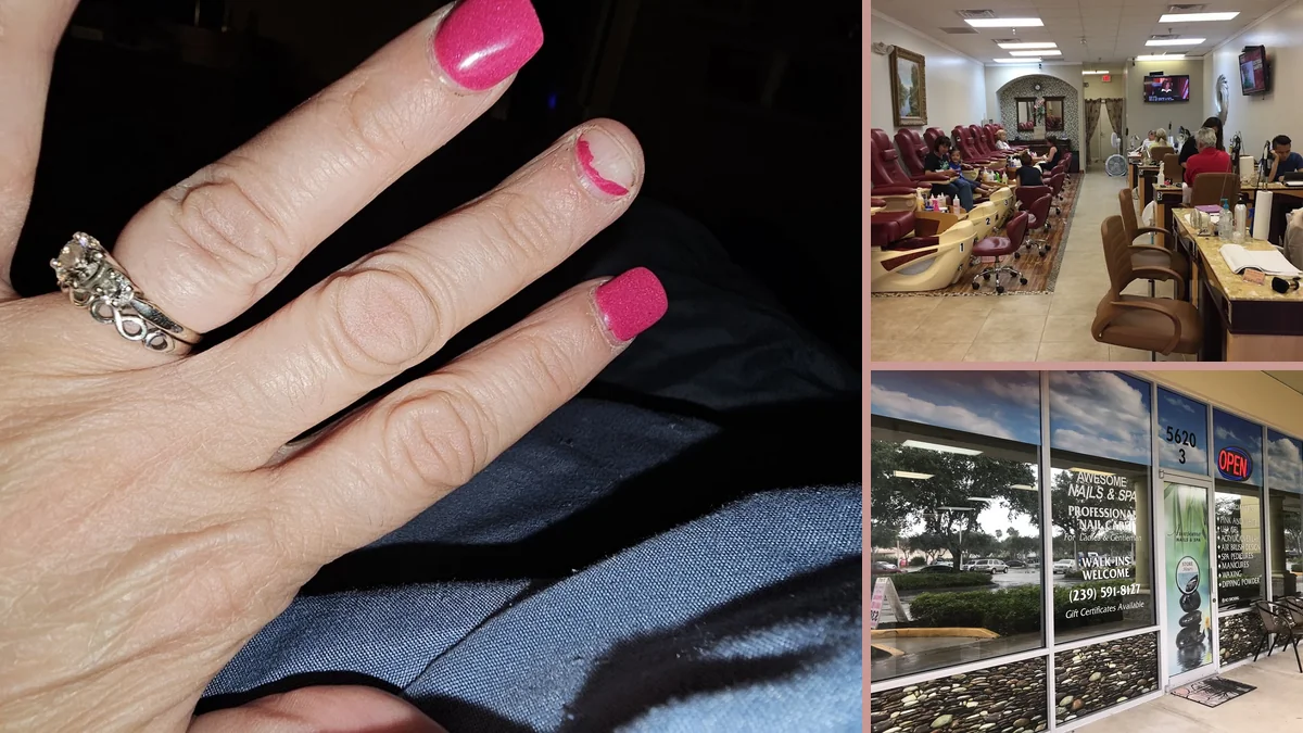 Bright salon interior with manicure tables